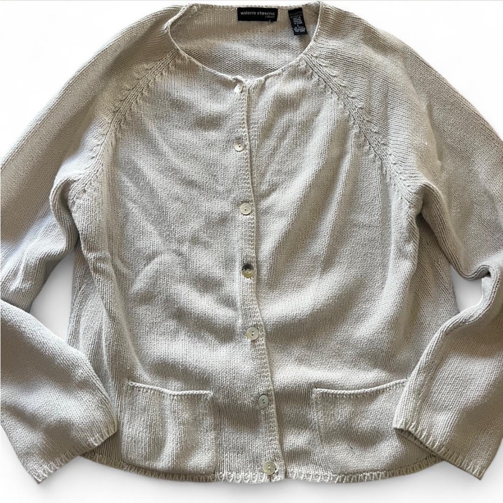Valerie Stevens Light Gray Cardigan Sweater